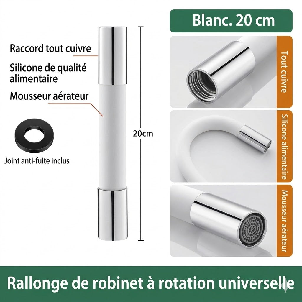 Rallonge Robinet Flexible en Silicone 360°