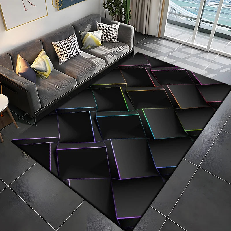 Tapis Gamer de Sol 3D Géométrique