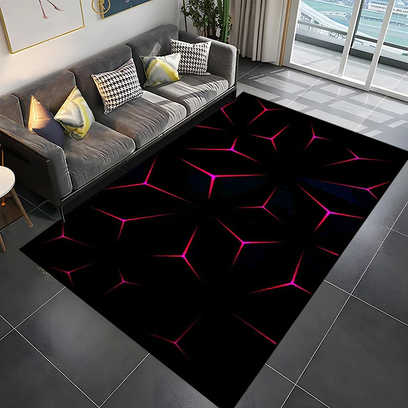 Tapis Gamer de Sol 3D Géométrique