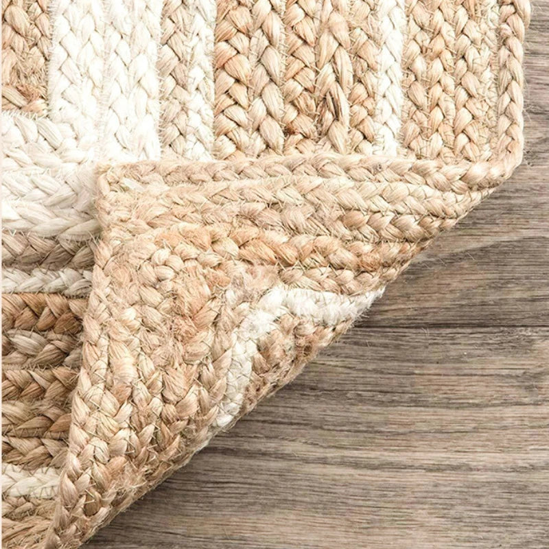 Tapis Fibres Naturelles Tressé Rustique Bohème