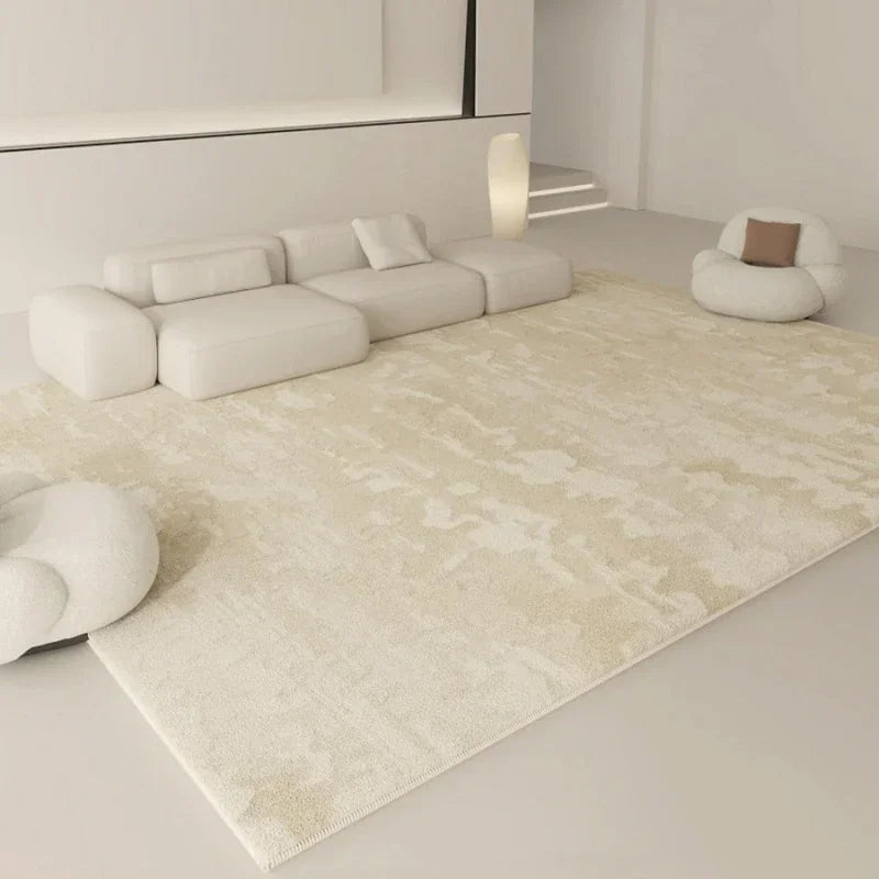 Tapis de Salon Beige Doux Style Scandinave