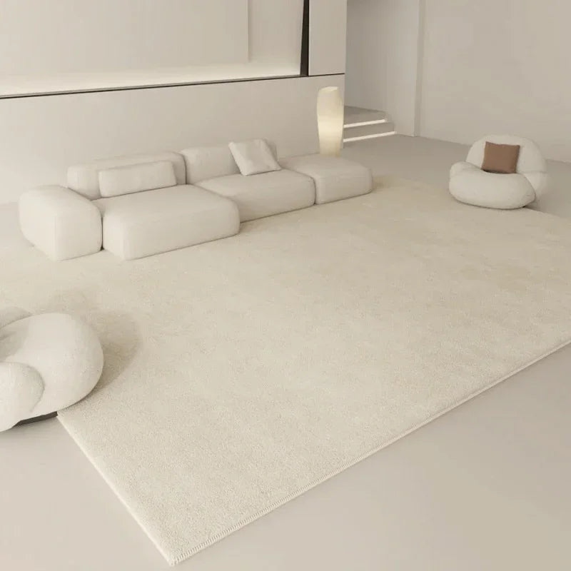 Tapis de Salon Beige Doux Style Scandinave