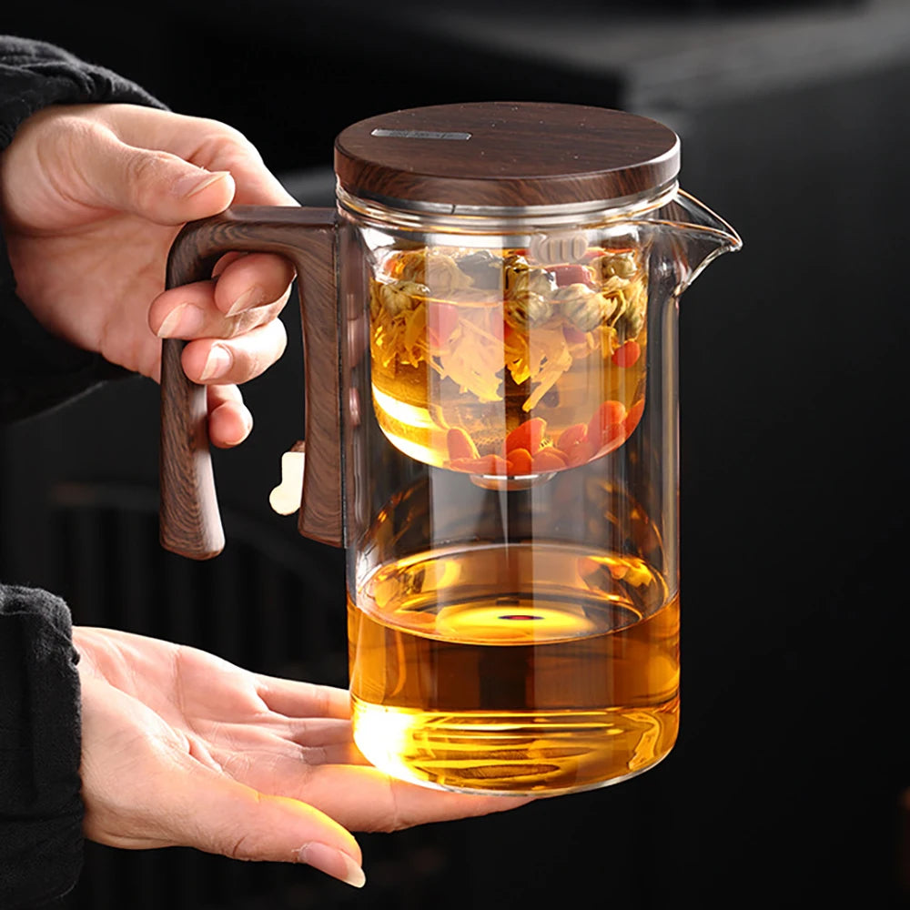 Théière en Verre avec Infuseur et Bouton