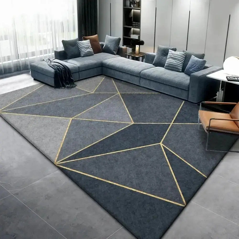 Tapis Gris Moderne Géométrique