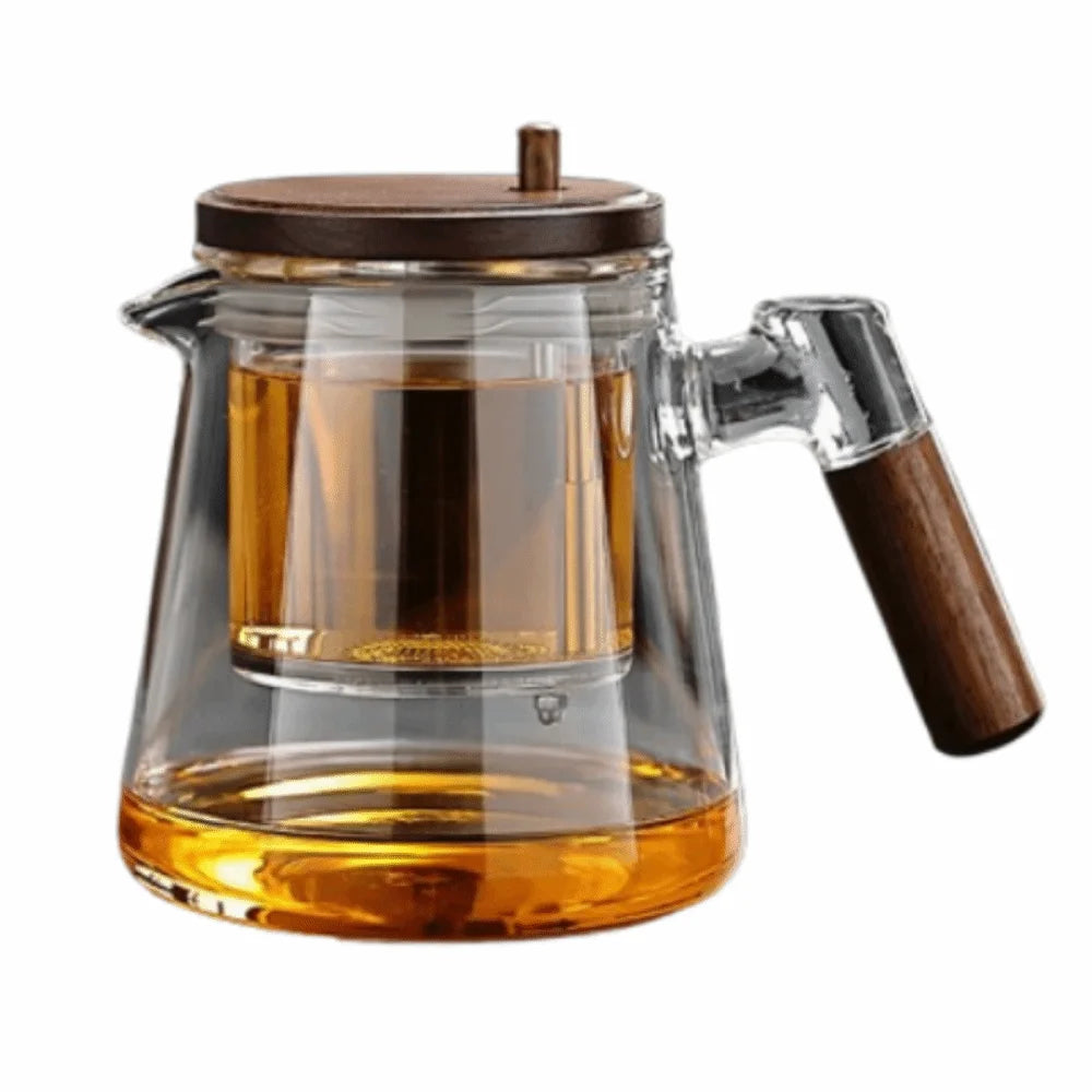 Théière en Verre Bois avec Infuseur