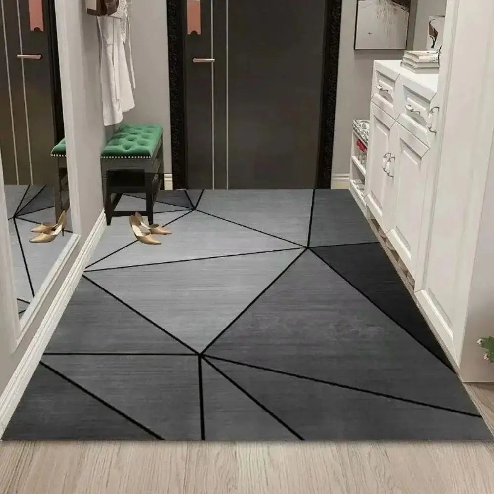 Tapis Gris Moderne Géométrique