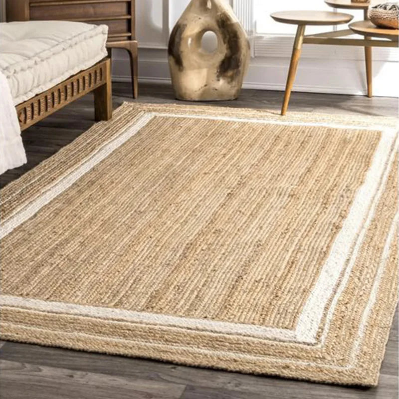 Tapis Fibres Naturelles Tressé Rustique Bohème