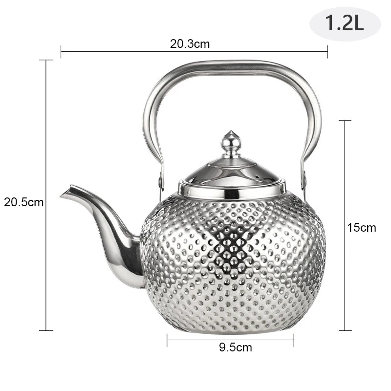 Théière en Acier Inoxydable Martelé avec Filtre 1,2L