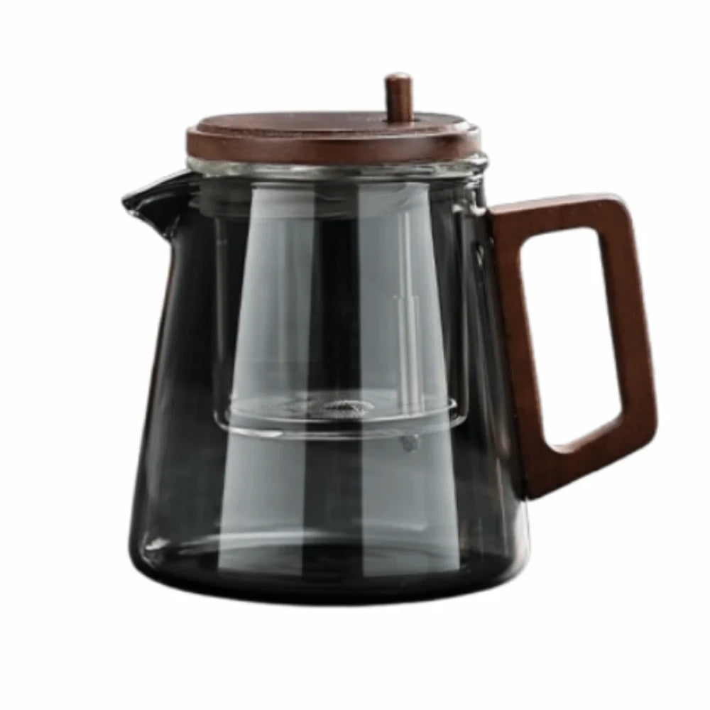 Théière en Verre Bois avec Infuseur