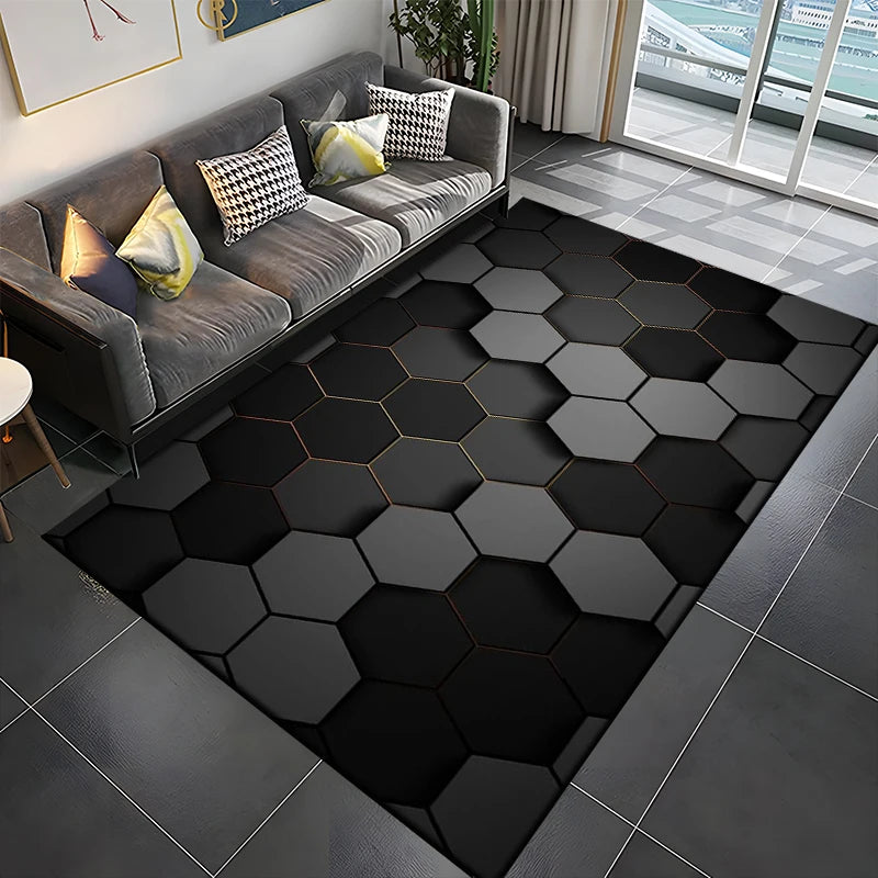 Tapis Gamer de Sol 3D Géométrique