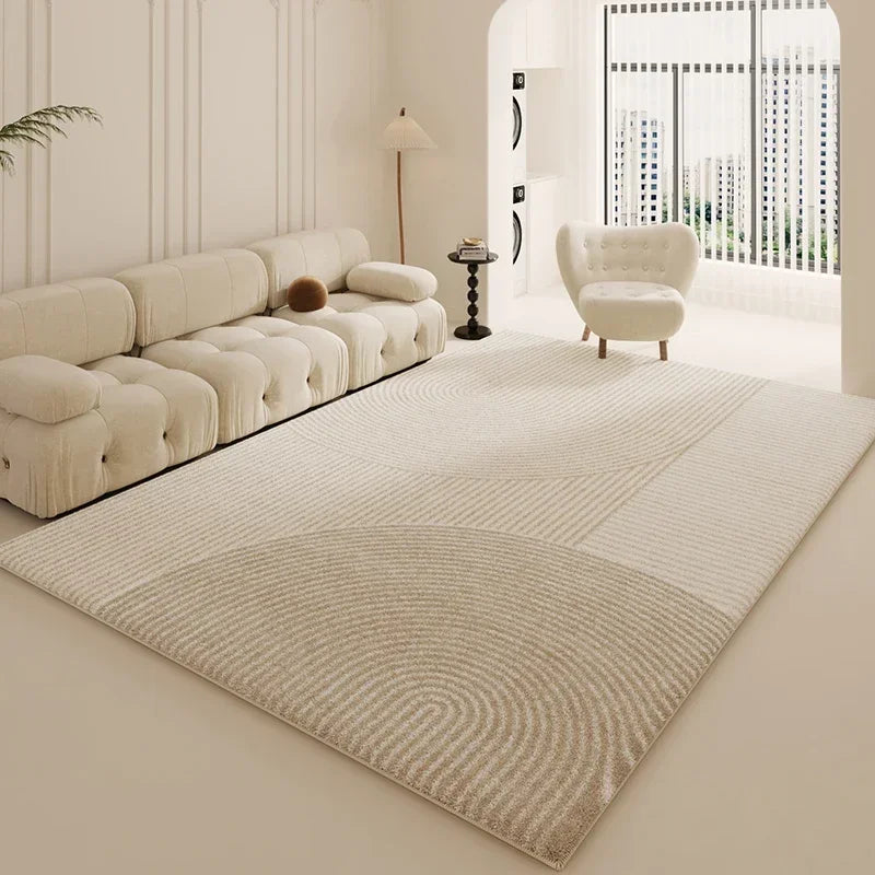 Tapis de Salon Beige Doux Style Scandinave