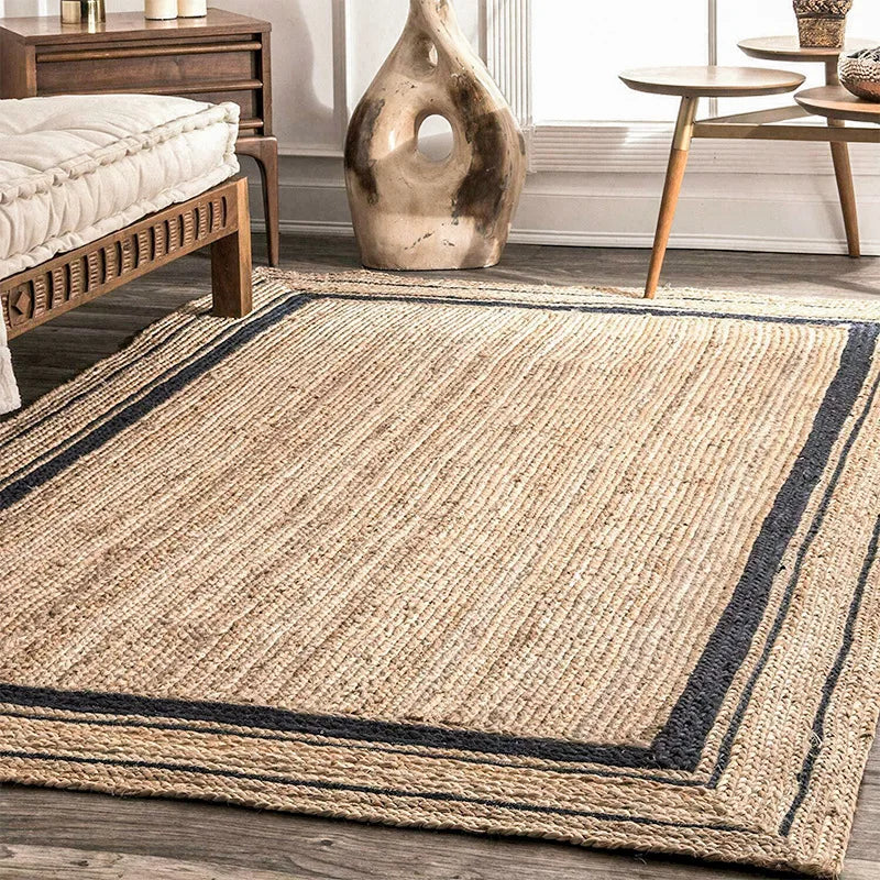 Tapis Fibres Naturelles Tressé Rustique Bohème