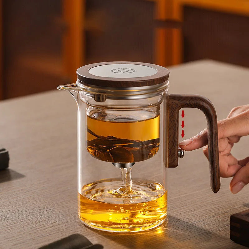 Théière en Verre avec Infuseur et Bouton