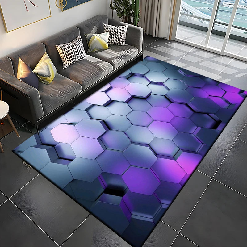 Tapis Gamer de Sol 3D Géométrique