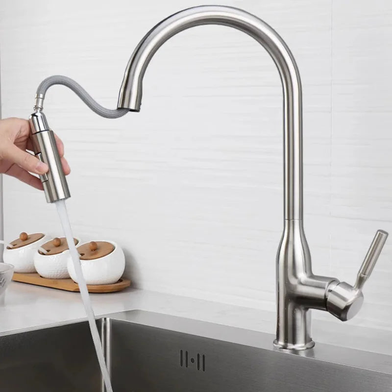 Mitigeur de Cuisine en Inox avec Douchette Extractible