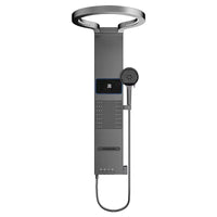 Panneau de Douche Gris Design avec Pommeau en Anneau