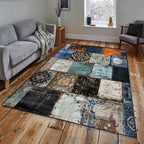 Tapis Rectangulaire Effet Vieilli Usé