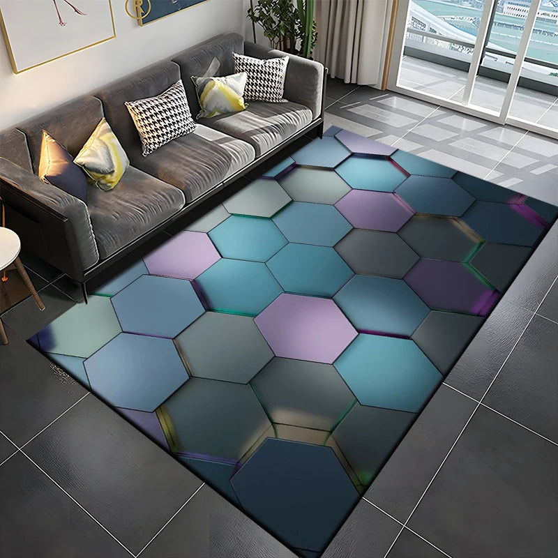 Tapis Gamer de Sol 3D Géométrique