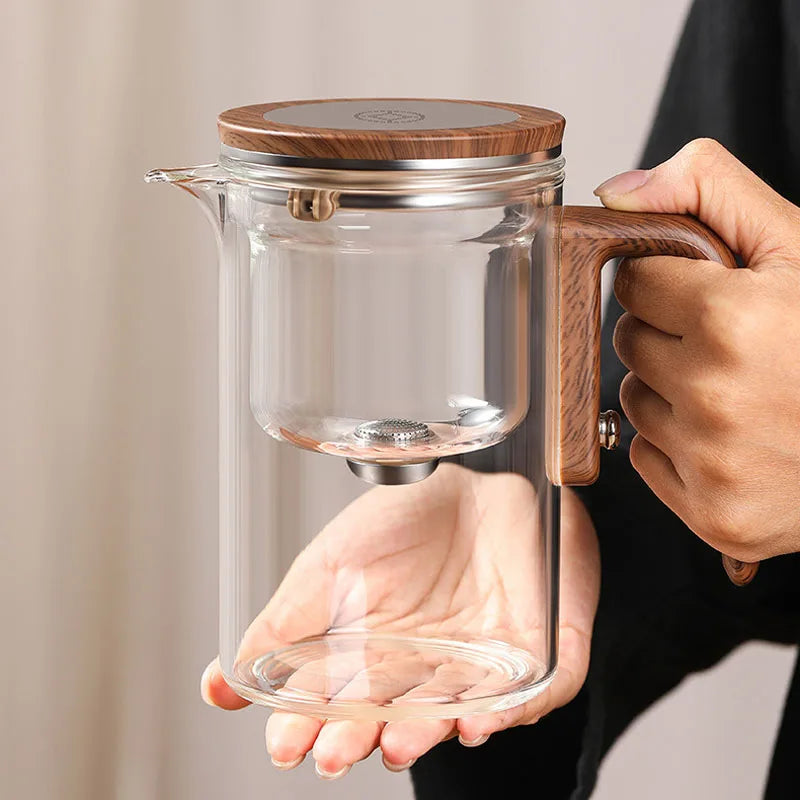 Théière en Verre avec Infuseur et Bouton