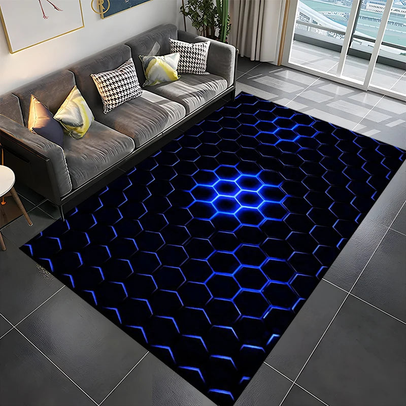 Tapis Gamer de Sol 3D Géométrique