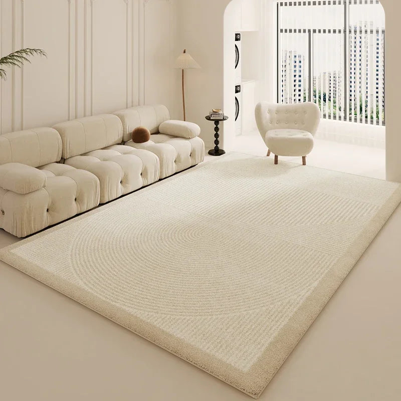Tapis de Salon Beige Doux Style Scandinave