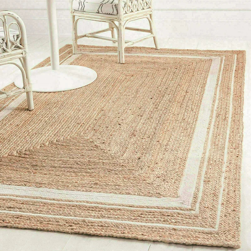 Tapis Fibres Naturelles Tressé Rustique Bohème