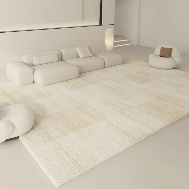 Tapis de Salon Beige Doux Style Scandinave