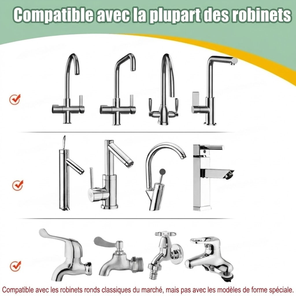 Douchette Flexible Orientable 360° pour Robinet