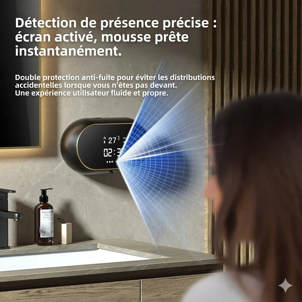 Distributeur Savon Automatique Mural avec Écran Digital