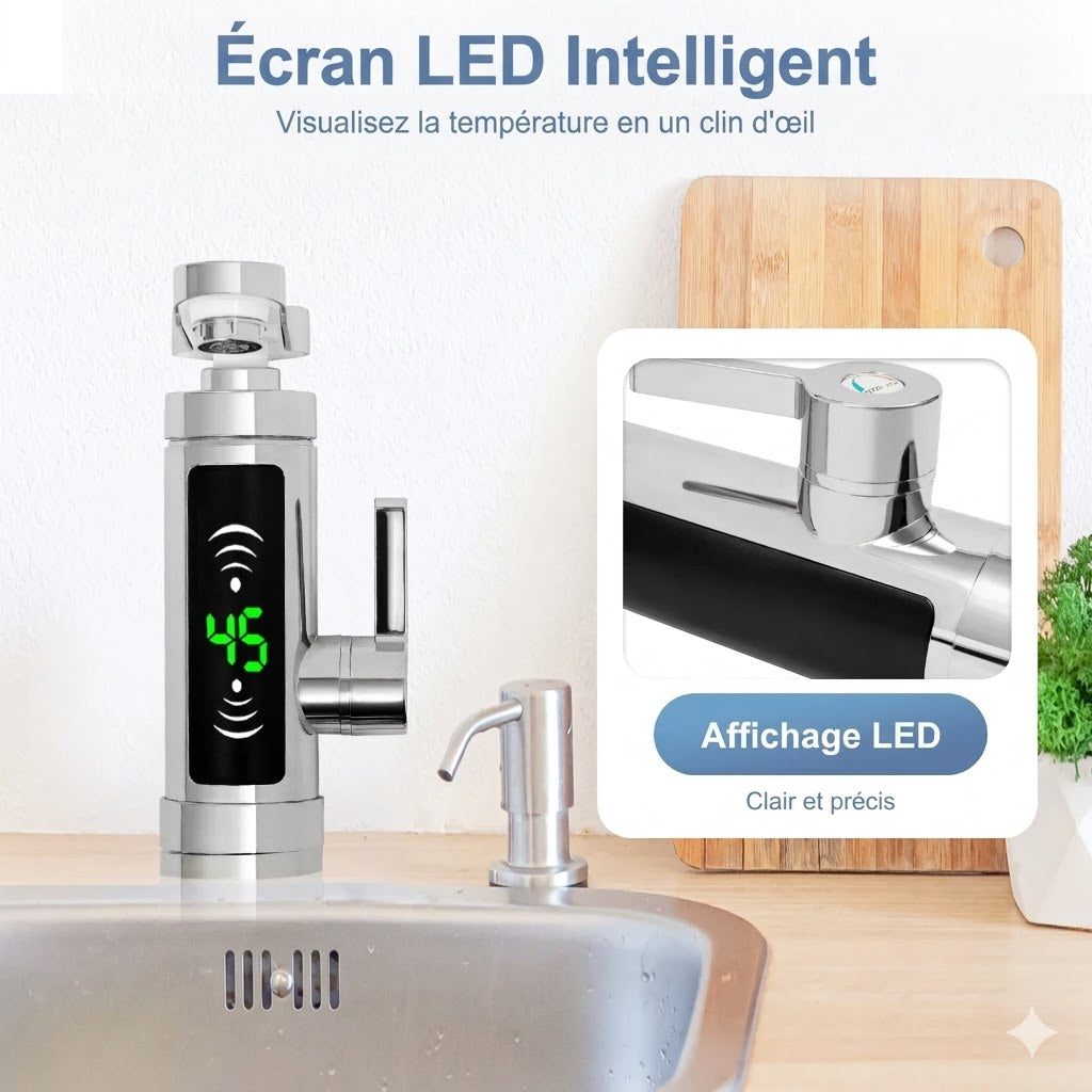 Robinet Chauffe Eau avec Affichage Digital de Température