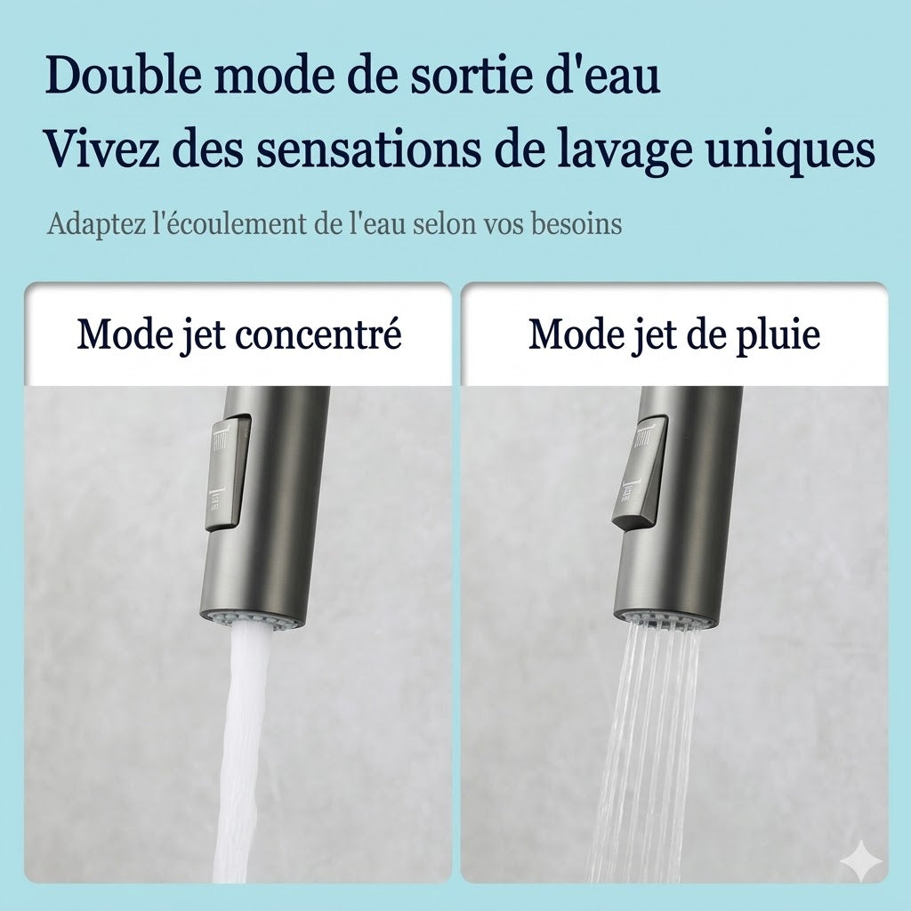 Mitigeur de Cuisine en Inox avec Douchette Extractible