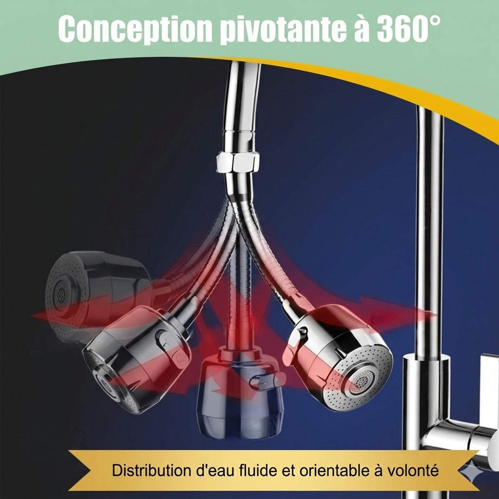 Douchette Flexible Orientable 360° pour Robinet