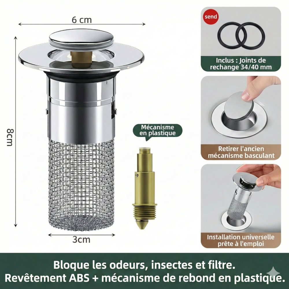 Bonde de Lavabo Clic Clac Universel