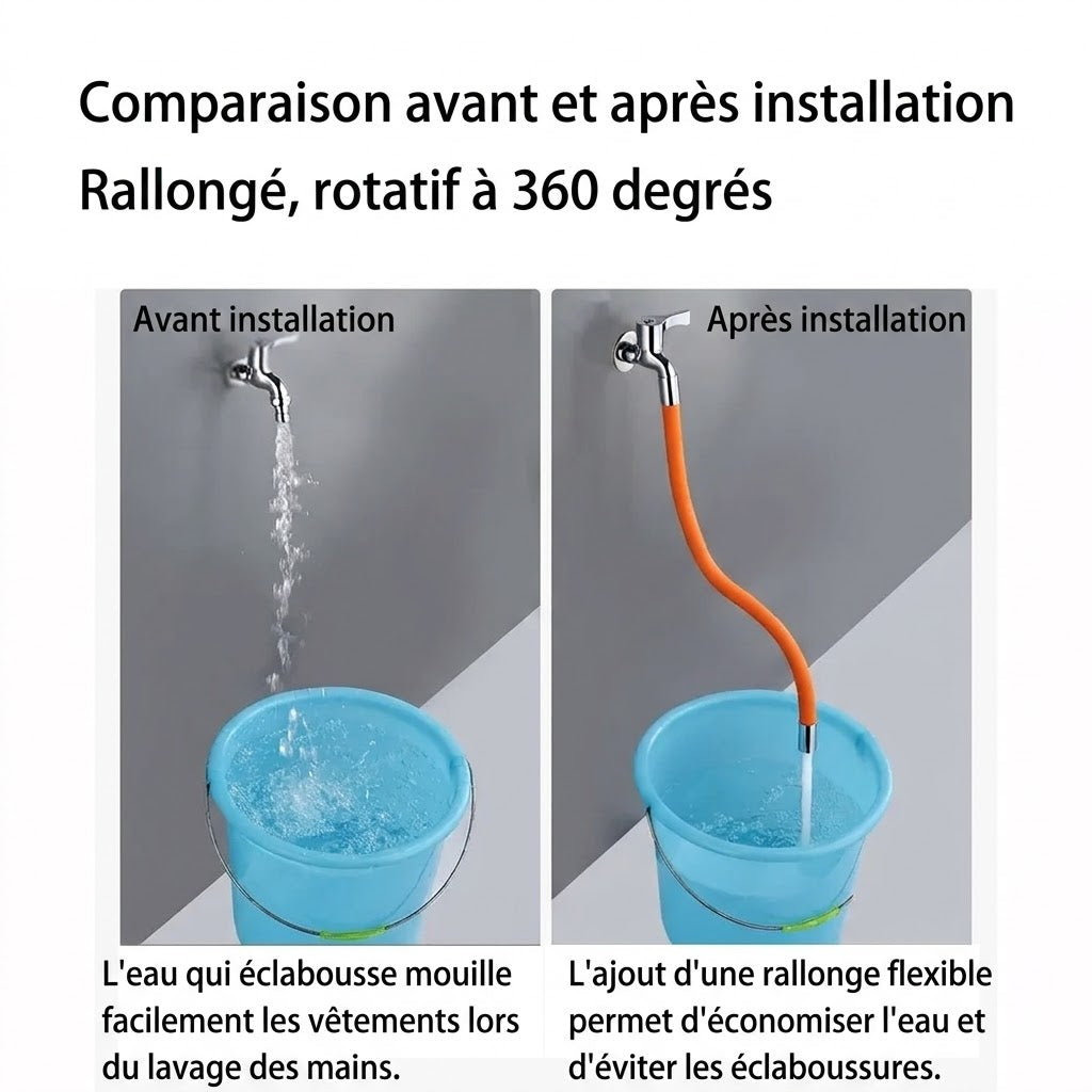 Rallonge Robinet Flexible en Silicone 360°